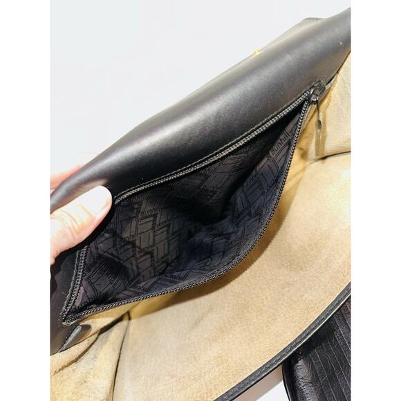 Authentic Dunhill Black Leather Clutch Dial Lock With Wristlet Strap Men/women - Picture 9 of 16